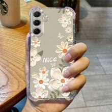 Funda de Teléfono Transparente con Pintura al Óleo de Flor Blanca Adecuada para OPPO A3X A16 A17 A35 A36 A38 A54 A57 A58 A74 A78 A79 Funda Protectora Suave Adecuada para OPPO Reno11Pro Reno11F Reno12F Reno12Pro Cobertura Completa Función de Protección Anticolisión en las Cuatro Esquinas Adecuada para Novia, Novio, Amigo - Colores mixtos - Ver 4