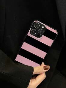 Simple Striped Pink Phone Case Compatible With Apple - Multicolor - View 5