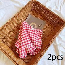 1个/2个/6个创意红色格子蕾丝杯垫、装饰桌垫、独特布艺餐垫 - 彩色 - 查看 8