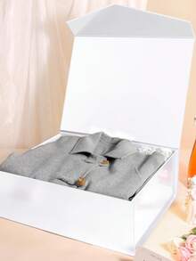 Extra-Large Gift Box, Large White Magnetic Gift Box With Magnetic Lid, Lidded, Suitable For Gifts, Bridesmaid Proposal Boxes, Clothing, And Oversized Presents - White - View 2