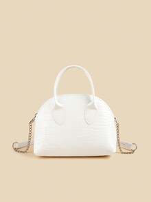 1pc Kids Shell Handbag, Fashionable Versatile Mini Chain Shoulder Bag For Girls - Crocodile Pattern - View 5