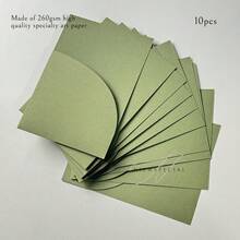 10个装口袋式婚礼邀请函信封，简约邀请函信封，适用于订婚、15岁生日、洗礼等场合，5*7英寸邀请函，DIY邀请卡，可定制口袋