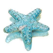YU FENG Jeweled Starfish Figurine Trinket Boxes Hinged Collectible Painted Enameled Sea Star Animal Jewelry Holder Box(Ocean Blue),SkyBlueStarfish - 天藍海星 - 查看 1