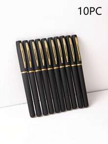 5/10/20/27 Pieces Of Stylish Black And Gold Gel Pen Set, Elegant Black And Gold Finish, Suitable For Office, School And Professional Stationery - Black - View 13