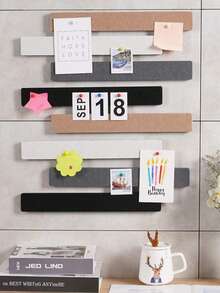 5pcs/Lot Board Bar Strips With Pushpin, Self-Adhesive Bulletin Board Strips For Wall Felt Pin Board Pastes Notes Back To School