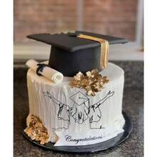 DGraduation Cake Toppers For Women Black Acrylic Cake Decorations Minimalist Art Line Cake Picks For 2025 Graduation Party Plies Dert Bouquet Decor - như hình ảnh - Xem 5