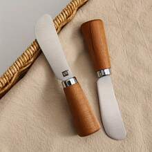 1pc Stainless Steel Multipurpose Butter Knife With Wooden Handle - Great For Spreading Butter, Cheese, Jam And Peanut Butter - Durable And Hygienic Kitchen Essential, Butter Knife | Ergonomic Handle | Durable Kitchen Utensil - Multicolor - View 8