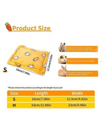 1pc Hamster Pet Cute Tricolor Cartoon Mat, Thick Pad Suitable For Hamster, Mouse, Guinea Pig And Other Small Pets