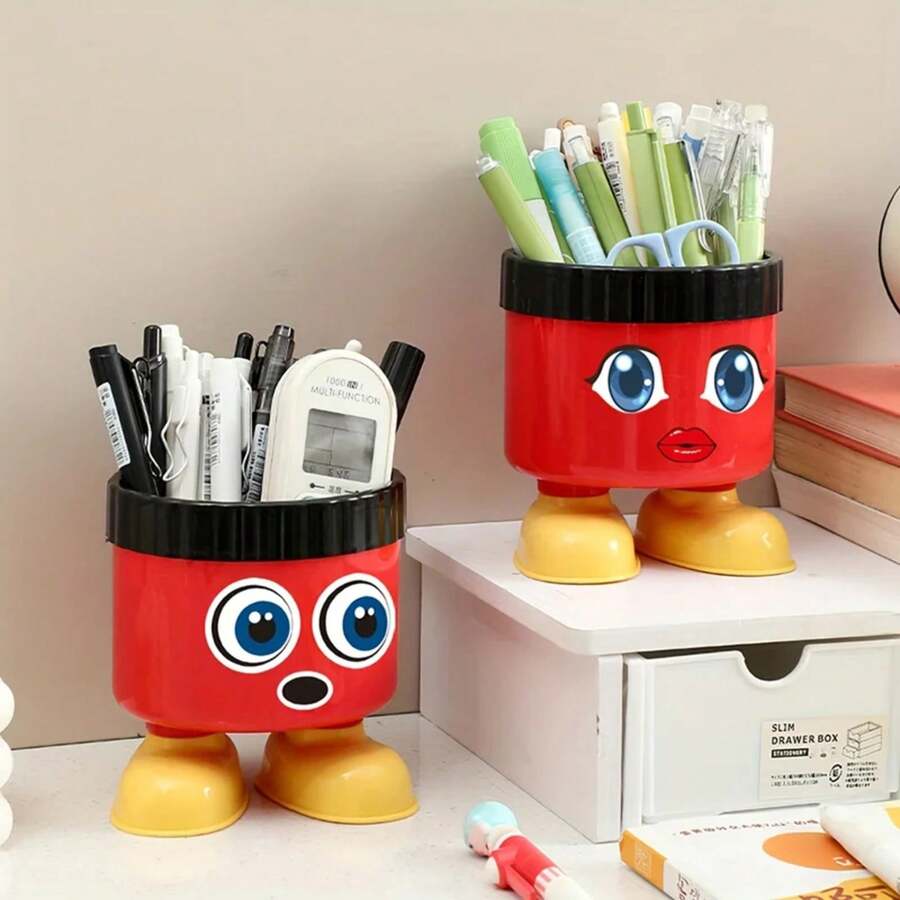 Portalápices/lápices de dibujos animados, organizador de portalápices, soporte de almacenamiento simple, para almacenamiento de escritorio, almacenamiento de oficina, almacenamiento de estudio en casa, 1 Uds. - 1 - Ver 1
