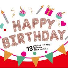 "HAPPY BIRTHDAY" Letter Mylar Balloons, 2pcs Connected Birthday Letter Balloons, Christmas - Multicolor - View 13