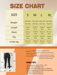 单件装保暖内衬瑜伽裤，高腰保暖打底裤，休闲瑜伽运动裤，优雅简约设计，多功能修身打底裤，秋冬季紧身瑜伽裤，保暖运动裤，弹力舒适裤，适合日常休闲穿着、运动健身 - 黑色 - 查看 6