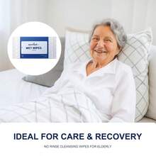 Extra Large 8 X 10 Thick Aloe Shower Wipes For Adults - Rinse-Free Body Cleansing Wipes Ideal For Elderly Care Camping Hiking Gym And Travel Use No Rinse Needed Unscented 24 Count - 無香型 - 查看 3