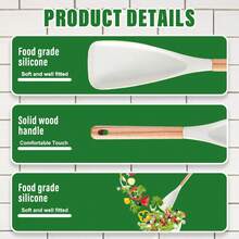 1pc Multifunctional Spatula Spoon - Nonstick Silicone Cooking Spoon, Matte Silicone Kitchen Utensil, Suitable For Cooking, Serving, Stirring, Scooping, Scraping And Kitchen Tools - Multicolor - View 3