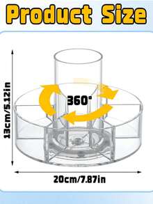 Bàn trang điểm xoay 360 độ 1 chiếc, 6 ngăn, tủ trưng bày mỹ phẩm trong suốt, có bàn xoay Lazy Susan - Nhiều màu - Xem 3