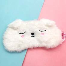 1/2pcsAdorable 3D Cat Plush Sleep Mask, Unisex - Couple's Eye Mask. Adjustable, Soft Polyester Fiber Eye Mask With Elastic Straps, Suitable For Office Naps, Travel, And Home Use. - Multicolor - View 4