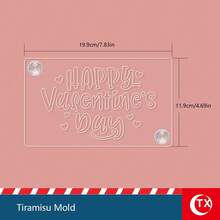 1个透明亚克力提拉米苏图案模板，可个性化定制提拉米苏蛋糕图案，创意蛋糕模具，镂空祝福语设计模板，操作简便，图案清晰，可重复使用，适用于婚礼场地装饰、生日、蛋糕烘焙装饰、情人节及派对氛围装饰。 - 彩色 - 查看 16