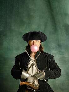 1 pieza Sombrero de pirata estilo marinero unisex, sombrero tricornio, sombrero de capitán de moda, adecuado para disfraces de actuación, sombreros divertidos, accesorios de juego de roles de mascarada - Sombrero pirata - Ver 5