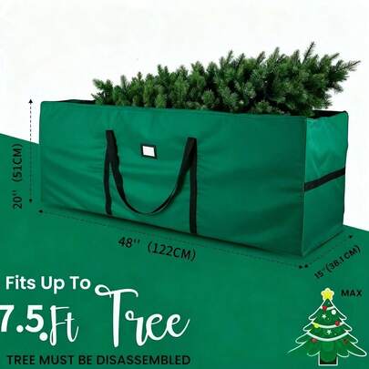 1 adet Ekstra Büyük Ağır Hizmet Tipi Noel Ağacı Saklama Çantası, 2,2 metre/2,7 metre yapay ağaçlar için uygundur, Geleneksel Noel Ağacı Saklama ve Düzenleme Çantası, Uzun Ömürlü Kullanım, Sağlam Saplar, Çift Fermuar, Yırtılmaya Dayanıklı, Katlanabilir ve Taşınabilir, Kolay Taşıma