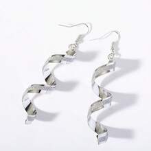 European And American Style Geometric Spiral Personality Long Matte Earrings Versatile Hot-Selling Stud Earrings - 金色 - 查看 7