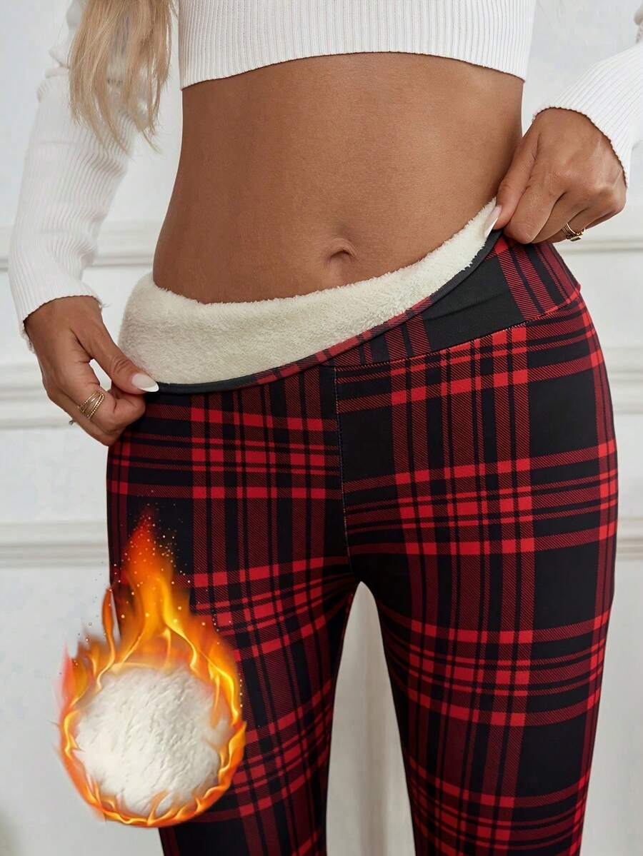 Women's Plaid Leggings - Elegant, Warm High-Waisted Leggings With Stretch, Fashionable & Slim-Fitting For Winter Women's 2025 New Style Winter Puffer Leggings Leggings -- Women's High-Waisted Fleece-Lined Embroidered Leggings Women's Leggings Women's Solid-Color Yoga Pants Women's Solid-Color Yoga Pants Women's Daily Casual Slim0-Fit Long Pants  2025 Women's Winter Christmas & Daily Fleece-Lined Leggings - Warm Soft Fabric, Pockets Design, Thickened Yoga Pants For Casual & Jogging 1-Piece Fall/Winter Fleece-Lined Thickened Yoga Leggings - Women's High-Waisted Solid Color Pants With Side Pockets, Suitable For Fitness, Sports & Daily Wear Women's High-Waisted Button Closure Fleece-Lined Leggings - Opaque Front Button Design, Tummy Control & Butt Lifting, Washable Warm Tights For Yoga, Running, Gym & Everyday Usefleece Lined Leggingspantalones De Invierno Mujeresgymleggings For Womenpantalones Para El Fríopantalones De Mujer Inviernoleggings - Đỏ - Xem 1