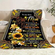 Give Me The Most Beautiful Gift For My Mom - A Blanket, With A Retro And Warm Style,Super Soft Flannel Printed  Blanket,As Birthday Gifts, Family, Wedding, Souvenir Blankets, Polyester Blankets Suitable For All Seasons, Washable, Machine Washable, Lightweight, Breathable, Comfortable, Warm, Unique, 280gsm For Him, Her Personalized Ideal Gifts For Her, Perfect Nap, Camping, Travel, Home, Daily Life, Office Decoration, Birthday, Anniversary, Valentine's Day, Thanksgiving, Christmas, Halloween, Mother's Day, Wedding, New Year Gifts ,Sofa,Bed,Car,Bedroom,Living Room,Office,  Outdoor Camping, Beach,Wall Decoration - 多色15 - 查看 4