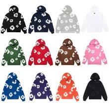 Denim Tears Cotton Wreath Sweatpants & Hoodie Set | Loose Drop Shoulder Sweatshirt, High-End Cotton Urban Street Style For Men & Women - 查看 2