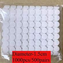 1000 chiếc/500 cặp Băng keo dán hai mặt bằng nylon tự dính, đường kính 1/1,5/2cm, thích hợp để may vá, chụp ảnh, gia đình, sửa chữa, đen trắng, đồ dùng học tập cho năm học mới, văn phòng, 2 chiếc/1 cặp - 1000 chiếc 500 cặp - Xem 15