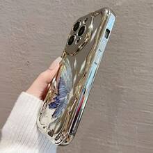 17promax/16pro/15plus/14/13/12/11対応 電鍍防摔スマホケース 美しい蝶デザイン スタイリッシュで保護力抜群 衝撃吸収で機種を守る 高品質素材使用 スマホをおしゃれにカバー for  17promax, 16pro,15plus/14/1 - シルバー - チェックする 6