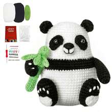 1Set Animal Crochet Kit For Beginners, Beginner Crochet Kit For Adults With Step-By-Step Video Tutorials, Panda DIY Crafts For Adults, Birthday Valentine's Day Halloween And Christmas Gifts, Cute Funny Home Decorative Ornaments - Panda - View 1