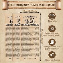100pcs Brown Paper Bible Verse Bookmarks, Inspirational Emergency Phone Numbers, Church And Sunday School Supplies, Religious Gifts - Single Piece - View 2