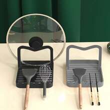 1pc Stainless Steel Spoon Rest And Lid Holder, Multifunctional Kitchen Utensil Rack For Ladle, Spatula And Pot Lid, Keeps Countertop Dry And Prevents Water Drips - Multicolor - View 6