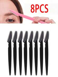 1支/6支/15支/8支装女士眉刀，去角质脱毛器及修眉工具，带盖，美发沙龙必备，美容，旅行护发产品及配件 - 彩色 - 查看 9