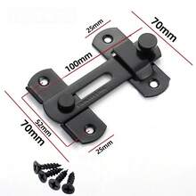 1 set de serrure de porte de grange en acier inoxydable - loquet coulissant à rotation de 180°, convient pour le garage, la salle de bain, la porte pour animaux de compagnie et les fenêtres - Multicolore - Voir 11