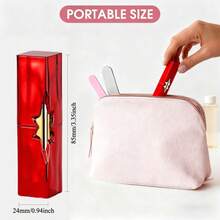 New Creative Fun Cute Lipstick Lighter - Zinc Alloy Material, Wind-Resistant Flame, And Refillable Butane System - A Must-Have For Discerning Smokers (Butane Gas Not Included) - 紅色 - 查看 5