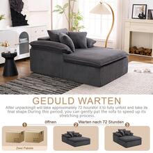 A 46cm High Reclining Sofa With A Clean, Frameless Design, Ideal For Reading. Featuring Wide Armrests, It Comes Fully Assembled. - Grey - View 8