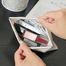 3 Pcs Makeup Bag Data Cable Storage Bag Automatic Closure Portable Small Bag Cosmetic Bag - 棕色3個 - 查看 8