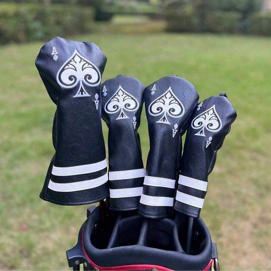 Pokrowce na główki kijów golfowych Spade A do drivera Fairway Hybrid Wood Pokrowce na główki kijów Blade Putter Mallet Pokrowce na główki kijów żelaznych