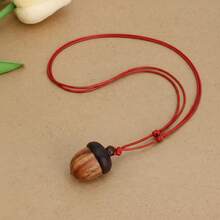 ZIRUISP 1 Miếng Quả tùng Hình dạng Bằng gỗ Vòng cổ mặt dây chuyền Với Sáp Cord , Hoàn hảo Đối với Mặc hàng ngày - dây sáp màu đen - Xem 14