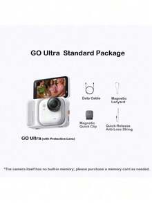 Insta360 GO Ultra Professional Action Camera: Stable Image Stabilization, Clear HDR Video, 10-Meter Water Resistance, Synchronized Sports Data, Multi-Scene Adaptation, Accessory Compatibility, Dynamic White. 100% Brand New, Only Activated. - Smart White - View 9