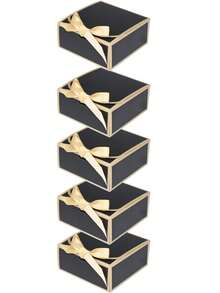 10pcs Black Edged Gift Boxes, 10.6 X 7.8 X 3.1 Inches (Approx. 27 X 20 X 8 Cm), Bridesmaid Proposal Boxes With Ribbon, Covered Gift Boxes For Mother's Day, Wedding, Birthday Party, Anniversary - Black - View 10