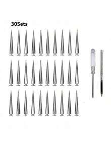 Pack Of 10/30/50 Cone Spikes Screwback Studs For Punk Clothing And DIY Crafts