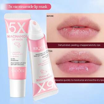 润唇膏，润唇膏，唇部护理保湿霜，粉色调理唇膜和润唇膏，瞬间柔软保湿