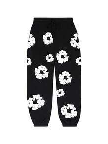 Denim Tears 'Sweatpants 'The Cotton Wreath' Pants Graphic And Drawstring For Unisex Adult - SOLE SERIOUSS, Women's Casual Drawstring With Modern Men Breathable Technology, Versatile Street Style Joggers Suitable For Streetwear, Casual Daily Wear, Weekend Outings, Music Festivals, Social Gatherings And More, Making It A Great Gift For Boyfriends Or Husbands.Sweatpants Sweats Wide For Men Sweat Pants Baggy Sweatpants - 黑與白 - 查看 11