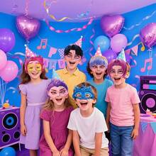 12pcs 2026 New Witch Hunting Girl Group Theme Party Photo Props - KPOP Girl Group Cosplay Masquerade Half Face Paper Mask, Perfect Birthday Gift, Christmas Gift & Collectible - Multicolor - View 2