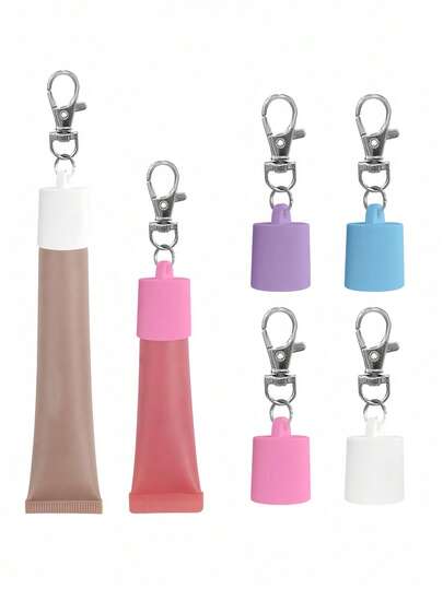 Lipstick Keychain, Lipstick Keychain Cover, Suitable For 0.5oz Lipstick And 0.3oz Lip Gloss. Portable Lip Gloss Storage Box, Lip Balm Storage Box, Bag Pendant, Multifunctional Accessory, Easy To Hang On Keys, Suitable For Outdoor Use, Business Travel And Vacation, Essential For Women Travelers.
