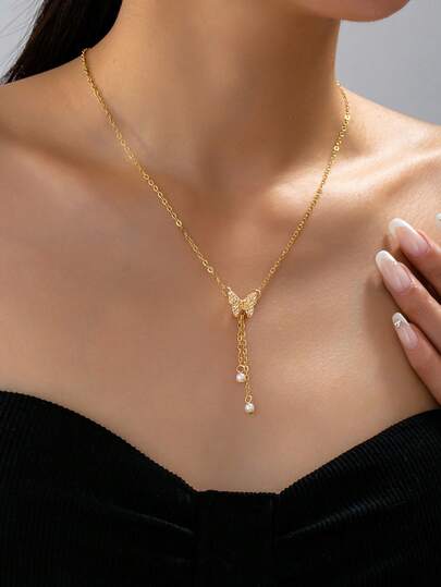 1pc Minimalist Adjustable Length Silver Chain Necklace