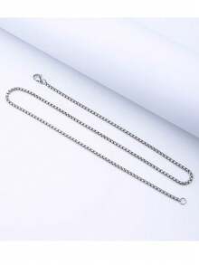 3 件套扭链 + 扁蛇 + 方珠不锈钢项链，适合男士，简约时尚，圣诞节、新年、情人节节日礼物