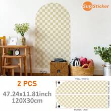 2 miếng/cuộn Miếng dán tường họa tiết bàn cờ cổ điển tự dính, chất liệu PVC, chống thấm nước và bụi bẩn, dễ lau chùi, miếng dán tường thích hợp cho tủ quần áo, ngăn kéo, lối vào, kệ, phông nền góc cà phê, cải tạo không gian, làm mới tường, trang trí đồ nội thất DIY - Nhiều màu - Xem 12