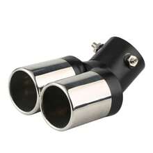 汽车通用双出气口排气头镀铬不锈钢汽车排气管头尾管汽车配件 - 6.3厘米 - 查看 16