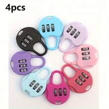4 Heavy-Duty Mini Locks With Combination Knobs And Key Entry, Heavy-Duty Plastic Structure, Anti-Theft Safety Lock, Suitable For Luggage, Drawers, Boxes, Backpacks, Laptops, Bags, Multiple Colors,Padlock,Holiday Essential,Locks - Multicolor - View 7